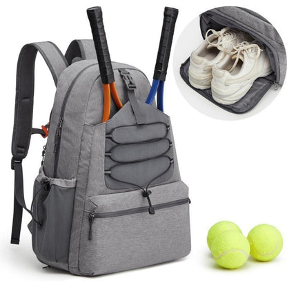 Men's And Women's Tennis Backpack Large Peak Ball Bag Can Hold 4 Rackets With Shoes Compartment